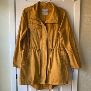 Bagatelle Mustard Yellow Anorack Utility Button Zip Pocket Coat Jacket  L